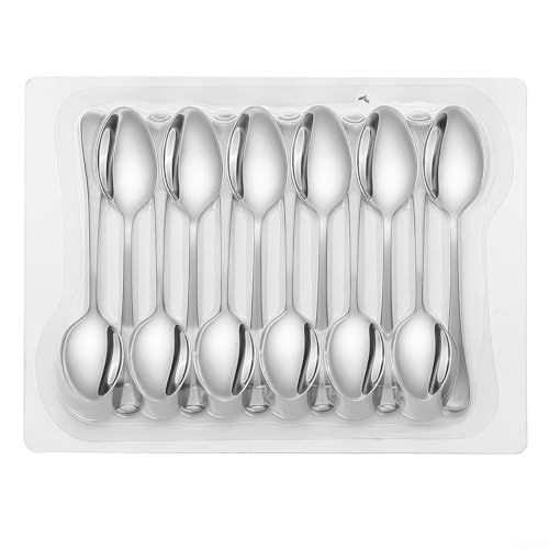 Elegantes 12-teiliges Edelstahl-Teelöffel-Set, perfekt für den täglichen Gebrauch (silberfarben) von Yuanpgky