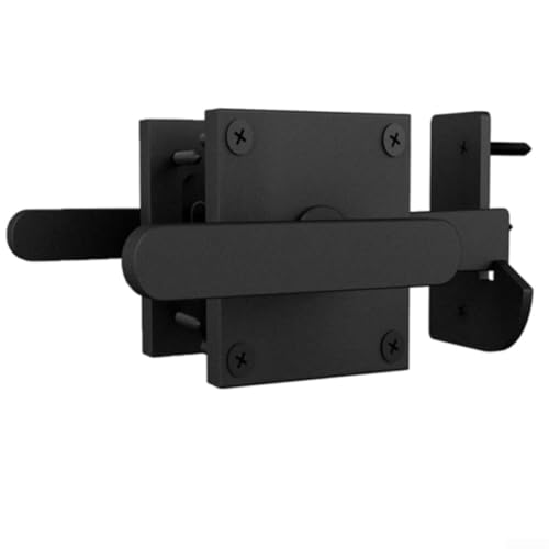 Holztürriegel Gartentürriegel Scheunentür schwarzes Aluminium doppelseitiger robuster Riegel für Zaun Holztore Pool Tor Hinterhof (schwarz) von Yuanpgky