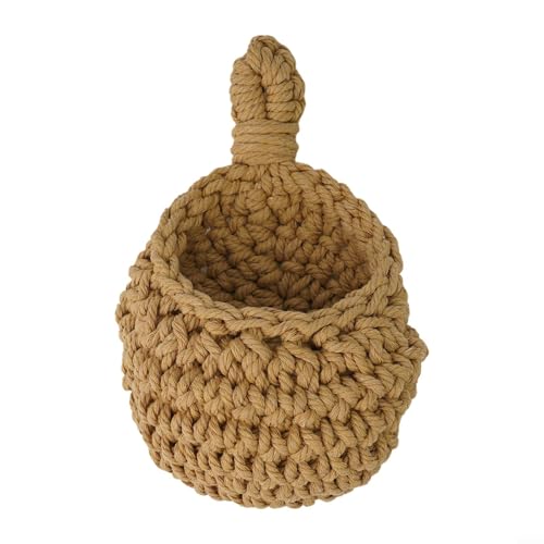 Jute-Baumwollseil, Wand-Hängekorb, Gemüse, Obst, Aufbewahrung, Organizer, atmungsaktiv, Küchenregal, handgewebt, für Küche und Garten (14 x 21,5 cm) von Yuanpgky