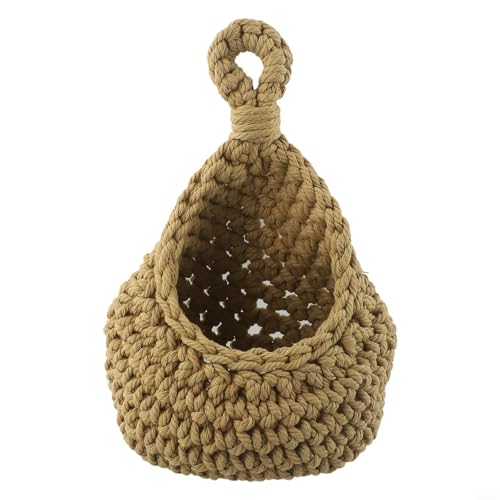 Jute-Baumwollseil, Wand-Hängekorb, Gemüse, Obst, Aufbewahrung, Organizer, atmungsaktiv, Küchenregal, handgewebt, für Küche und Garten (16 x 23 cm) von Yuanpgky