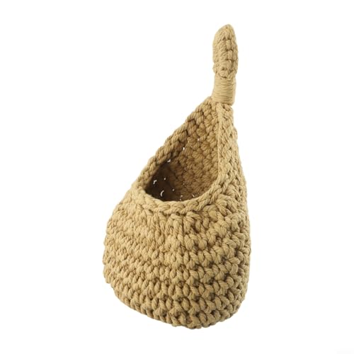 Jute-Baumwollseil, Wand-Hängekorb, Gemüse, Obst, Aufbewahrung, Organizer, atmungsaktiv, Küchenregal, handgewebt, für Küche und Garten (18 x 24 cm) von Yuanpgky