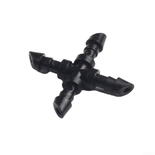 Kreuzverbinder mit Widerhaken, 4 mm, 50 Stück, zum Verbinden von Schläuchen in der Gartenarbeit und landwirtschaftlichen Bewässerung von Yuanpgky