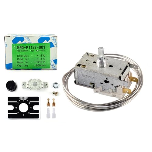 Kühlschrankthermostat Temperaturregler Modell K50, 220-250V 3-poliger Ersatz mit 90cm Sonde für Kühlschrank, Gefrierschrank, Getränkekühler und Vitrine Temperaturregulierung von Yuanpgky