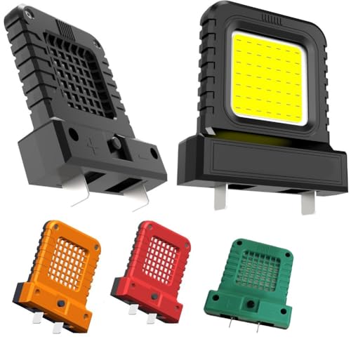 LED-Arbeitsleuchte, 14 W, kompatibel mit 20 V, 21 V Elektrowerkzeug-Batterien, verstellbare Mini-Camping-Laterne, tragbare Inspektionsleuchte, 2 Stück (grün + rot) von Yuanpgky