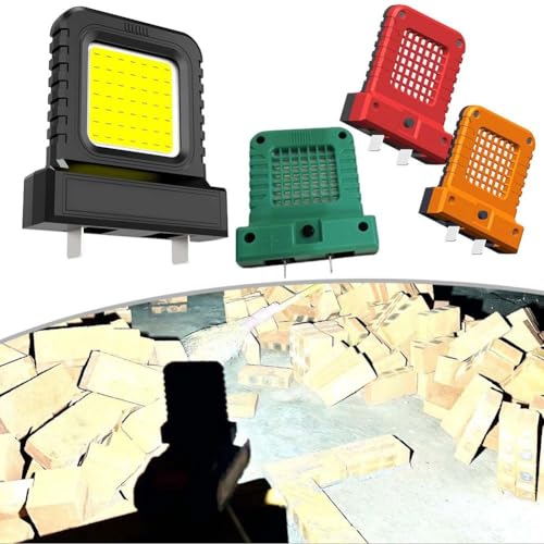 LED-Arbeitsleuchte, 14 W, kompatibel mit 20 V, 21 V Elektrowerkzeug-Batterien, verstellbare Mini-Camping-Laterne, tragbare Inspektionsleuchte, 2 Stück (schwarz + grün) von Yuanpgky