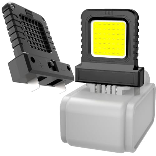 LED-Arbeitsleuchte, 14 W, kompatibel mit 20 V, 21 V Elektrowerkzeug-Batterien, verstellbare Mini-Camping-Laterne, tragbare Inspektionsleuchte, 2 Stück (schwarz + orange) von Yuanpgky