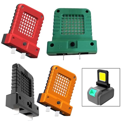 LED-Arbeitsleuchte, 14 W, kompatibel mit 20 V, 21 V Elektrowerkzeug-Batterien, verstellbare Mini-Camping-Laterne, tragbare Inspektionsleuchte, 2 Stück (schwarz + rot) von Yuanpgky