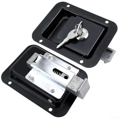 Metall-Sicherheitsschloss für Wohnmobil, Schrank, Türschloss, Sicherheitsset, feste Niete, integriertes Design, Reiseanhänger, Wohnmobilschloss mit Schlüsseln, 11,9 cm Länge von Yuanpgky