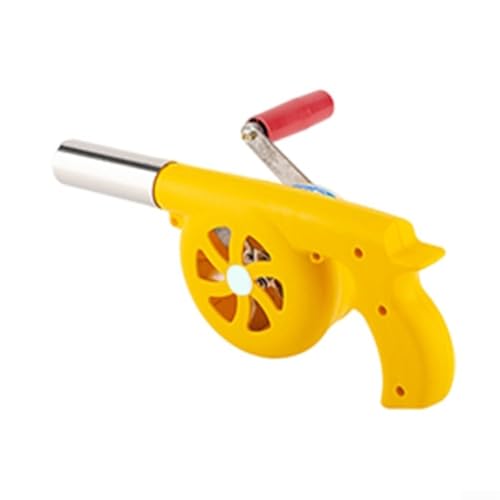 Outdoor-Kochgebläse mit Handkurbel, perfekte Lösung für Grill- und Lagerfeuermanagement (gelb (Metallgetriebe)) von Yuanpgky