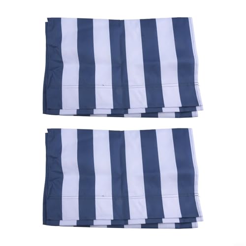 Outdoor Strandliege Ersatzbezug Polyester Wasserdicht Stuhl Stoff für Deck Sonnenliege Weiß Blau Streifen Doppelseitig (2 Stück) von Yuanpgky