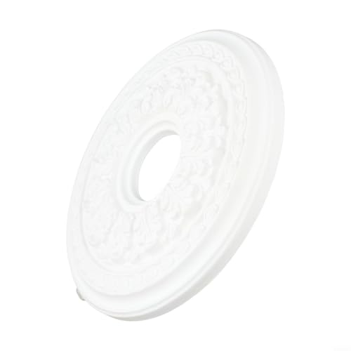 PU-Decken-Medaillon, rund, weiß, dekorative Abdeckung für Deckenleuchte, Ventilator-Lampensockel, minimalistisches Design, einfache Installation (35 cm) von Yuanpgky