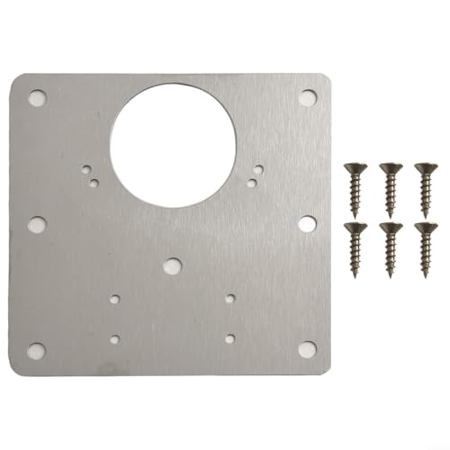 Scharnier-Reparaturplatte aus Edelstahl, 90 x 90 mm, für Möbel, Schrank, Tür, Schublade, Bett, rostbeständig, Schrauben im Lieferumfang enthalten (1 Stück) von Yuanpgky