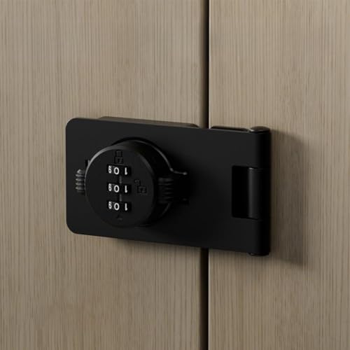 Secure Password Combination Lock Ratch Bolt for Sliding Room Doors, For drawers, and File Cabinets with Enhanced Pry Lock Protection and Zinc Alloy Build (Black 8.9 cm) von Yuanpgky