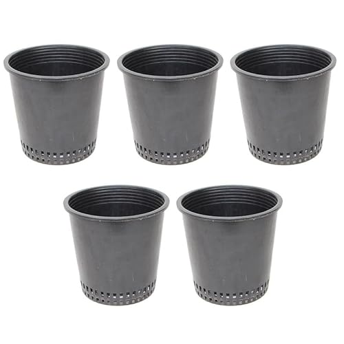 Set mit 5 Kunststoff-Blumentöpfen mit Netzboden für Gartenpflanzen, hervorragende Drainage und Atmungsaktivität, geeignet für den Innen- und Außenbereich von Yuanpgky