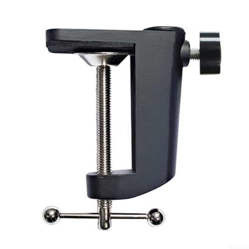 Tischklemme aus Aluminiumlegierung, 360 Grad drehbar, C-Form, Tischhalterung mit schützendem Schwammpolster für Schreibtischlampe, Mikrofonständer (schwarz) von Yuanpgky