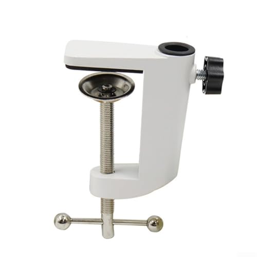 Tischklemme aus Aluminiumlegierung, 360 Grad drehbar, C-Form, Tischhalterung mit schützendem Schwammpolster für Schreibtischlampe, Mikrofonständer (weiß) von Yuanpgky