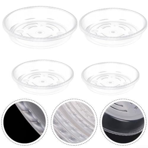Transparente Kunststoff-Pflanzen-Untersetzer, 510 Stück, für Entwässerung und Wassersammlung, für verschiedene Innen- und Außenpflanzen (20,3 cm, 5 Stück) von Yuanpgky