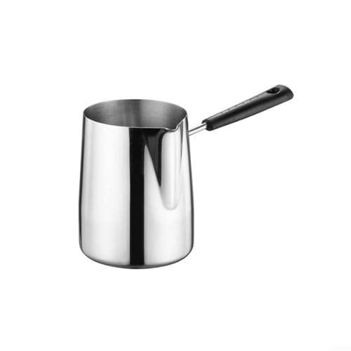 Türkische Kaffeekanne aus Edelstahl, Milchtopf zum Erhitzen von Saucen und zum Schmelzen von Schokolade mit glatter Oberfläche für einfache Reinigung und rostbeständige Konstruktion (350 ml) von Yuanpgky