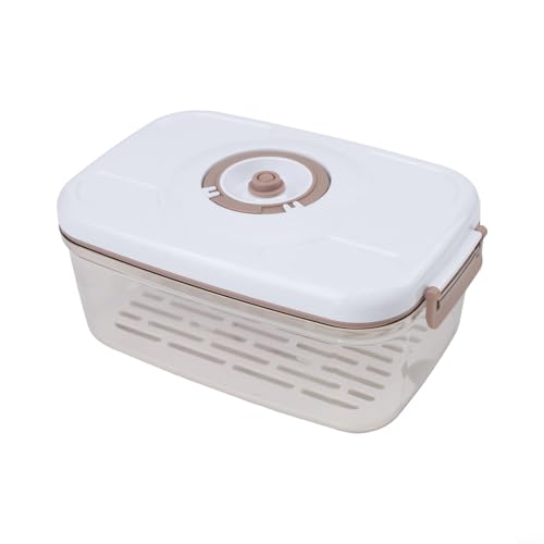 Vakuum-Lebensmittel-Aufbewahrungsbox mit auslaufsicherer Ringdichtung und knopfbetriebenem Deckel, kompatibel mit Vakuumpumpe für lang anhaltende Frische (2,1 l) von Yuanpgky
