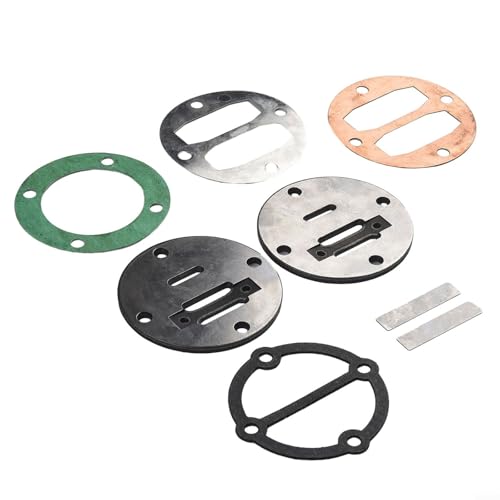 Ventilplatten-Set für Luftkompressor-Zylinderkopf, 46 mm Lochabstand, Metalldichtung, Ersatz für Öl- und Ölmaschine, Luftpumpenarmatur Ventilplatten-Set für Luftkompressor-Zylinderkopf, 46 mm Lochabstand, Metalldichtung, Ersatz für Öl- und Ölmaschine, Luftpumpenarmatur von Yuanpgky
