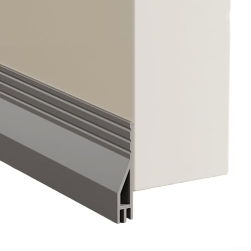 Wellenboden-Türfeger für Schalldämmung und Isolierung, TPE-Material, einfach zu montieren, für Glas- und Standardtüren (grau) von Yuanpgky