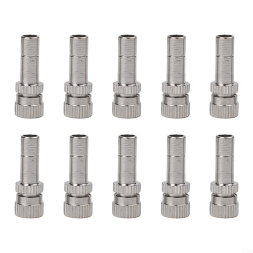 Yuanpgky 10 x 6 mm Kupfer-Sprühdüsen, Schnellverbindung, Sprühsystem für Garten, Gewächshaus, Rasen, Bewässerung, Kühlung, 0,7 mm Lochdurchmesser (Kunststoff, rot) von Yuanpgky