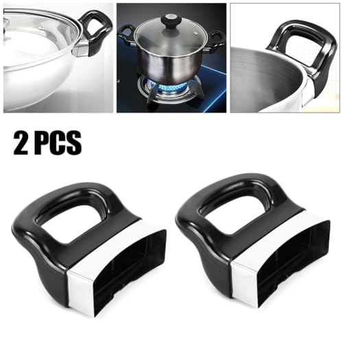 Yuanpgky 2er-Pack Bakelit-Metall-Schnellkochtopf-Seitengriffe, kurzer schwarzer Ersatzgriff für Suppentopf, Dampfgarer, Milchtopf und Soßentopf, hitzebeständiges Küchen-Kochgeschirr-Zubehör von Yuanpgky