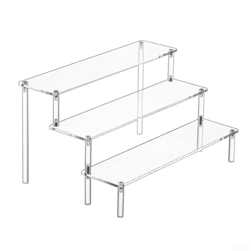 Yuanpgky 3-stöckige transparente Acryl-Display-Erhöhung, Kunststoff-Ständer, Ständer für Regale und Arbeitsplatten, 3 Stufen, 3 Schichten 30 cm von Yuanpgky