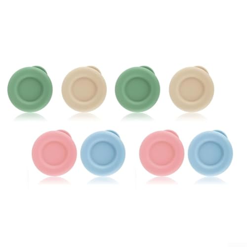 Yuanpgky 48 mm Silikon-Milchflaschendeckel, wiederverwendbar, buntes Set für Stanpac und Libbey Glasflaschen, auslaufsicher, mikrowellen- und spülmaschinenfest (8 Stück) von Yuanpgky