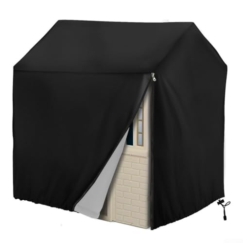 Yuanpgky Abdeckung 210D für Holzspielhäuser, begleitet durch Kordelzugschutz, geeignet für Outdoor-Spielhäuser und (schwarz, 115 x 102 x 12 cm) von Yuanpgky