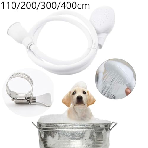 Yuanpgky Brauseschlauch und Kopf zum Aufstecken für Einzelarmatur, Badewanne oder Küchenspüle, mit leicht zu montierenden Gummianschlüssen, geeignet zum Waschen von Menschen oder Haustieren, 2 m, Weiß Yuanpgky Brauseschlauch und Kopf zum Aufstecken für Einzelarmatur, Badewanne oder Küchenspüle, mit leicht zu montierenden Gummianschlüssen, geeignet zum Waschen von Menschen oder Haustieren, 2 m, Weiß von Yuanpgky