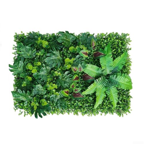 Yuanpgky Dekorative grüne Graswandpaneele, künstliche Pflanzenmatte, Sichtschutz künstliches Laub, Hintergrund, für Wohnzimmer, Hotel, Büro, 40 x 60 cm (2) von Yuanpgky