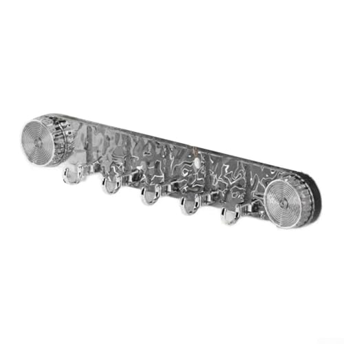 Yuanpgky Drehbarer Saugnapfhaken mit 5 Haken für Badezimmer-Handtuchhalter, gestanztes Wellendesign für Zuhause und Küche (transparentes Grau) von Yuanpgky