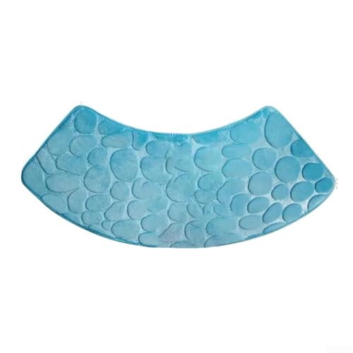 Yuanpgky Eck-Dusch-Bodenmatte, maschinenwaschbar, rutschfester Badteppich mit gebogenem Design, wasserabsorbierend, Badezimmermatte für Badewanne, Wohnzimmer, Küche (blau) von Yuanpgky