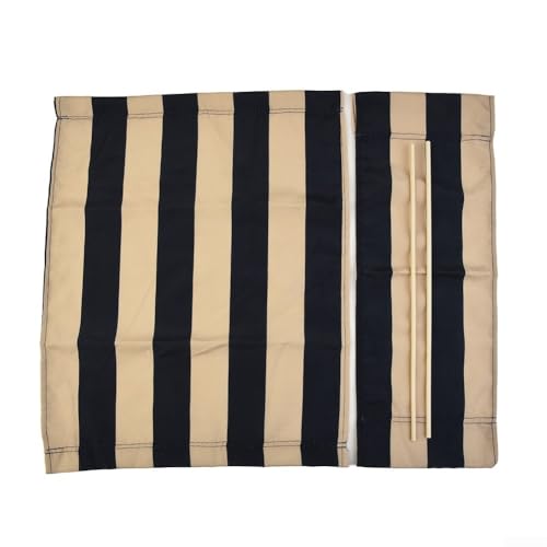 Yuanpgky Ersatzbezug für Regiestuhl, Segeltuch, mit Rückenlehne, marineblau, weiß, Streifenmuster, Polyester-Stoff, Sitzbezüge für runde Stangenstühle (1 Set) von Yuanpgky