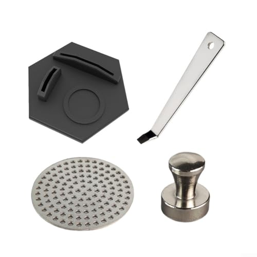 Yuanpgky Espresso-Pucksieb-Kaffeefilter-Werkzeug, aus Edelstahl, mit Magnet-Kit für Siebträgerkorb, gleichmäßiger Wasserfluss für gleichmäßige Extraktionen (58 mm) von Yuanpgky