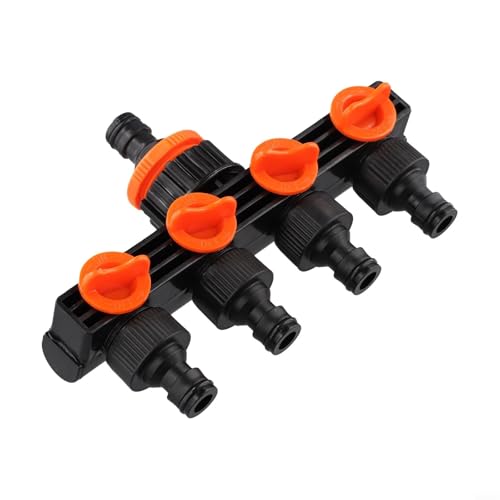 Yuanpgky Gartenschlauch-Verteiler, 4-Wege-Wasserhahn-Verteiler mit Ein-/Aus-Ventilen und verlängertem Griff, Wasserschlauch-Verteiler Gartenhahn-Armatur, hoher Durchfluss-Anschluss Yuanpgky Gartenschlauch-Verteiler, 4-Wege-Wasserhahn-Verteiler mit Ein-/Aus-Ventilen und verlängertem Griff, Wasserschlauch-Verteiler Gartenhahn-Armatur, hoher Durchfluss-Anschluss von Yuanpgky