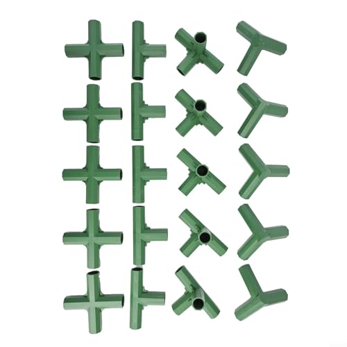 Yuanpgky Gewächshaus-Rahmenverbinder, 16 mm, Kunststoff-Rohrverbindungen, T-Kreuz, rechtwinklige Armaturen für grüne Gartenstruktur, Gebäudeteile (600D) von Yuanpgky