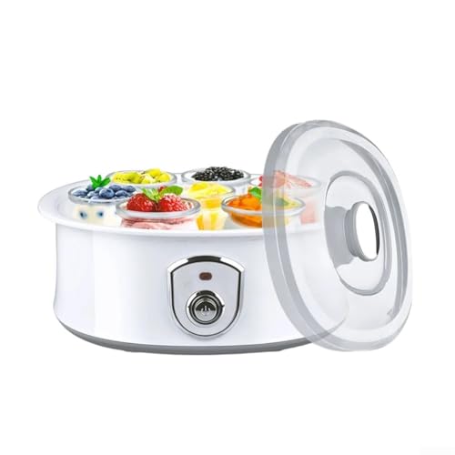Yuanpgky Home Joghurt-Maschine, 7 Gläser 1,5 l Kapazität, elektrischer Inkubator, für griechischen Joghurt, Eis, Obst, Smoothies, Eis, Pops, Dessert Maker(A) von Yuanpgky