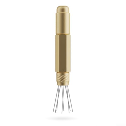 Yuanpgky Kaffee-Verteiler-Werkzeug, Espresso Leveler Pro, verstellbare Teleskop-Rührnadel für gleichmäßige Verteilung des Kaffeesatzes (goldfarben) von Yuanpgky