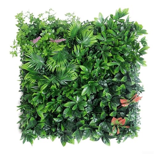Yuanpgky Künstliche grüne Pflanze, Wandpaneel, Kunstrasenmatte, Sichtschutz für drinnen und draußen, dekorativer Hintergrund, künstliche Hecke, 50 x 50 cm (3) von Yuanpgky