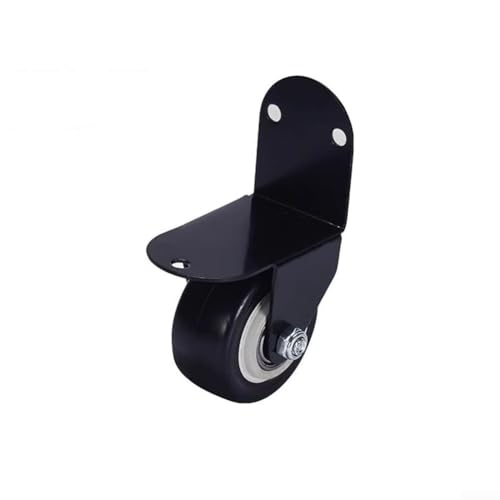 Yuanpgky L-förmige Möbelrollen mit Montageplatte, PVC, geräuschlos, 120 kg, für Babybett, Pflanzenständer, Tisch, schwarz (5,1 cm) von Yuanpgky