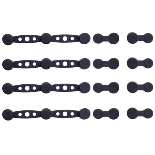 Yuanpgky Magnetische Silikon-Schnallen-Set, 12-teilig, Silikon-Halteklammern für Pergamentpapiereinlagen, verhindert das Verbrennen von Papier und Lebensmittelabdeckung (schwarz) von Yuanpgky