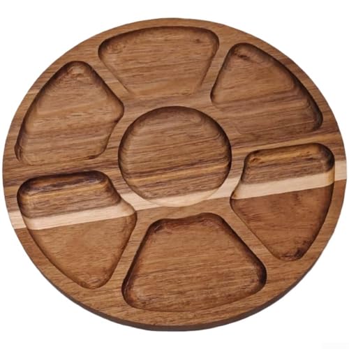 Yuanpgky Massivholz-Puzzle-Serviertablett für Weihnachten und Party, Couchtisch, Essen und Obst Display für Zuhause und Unterhaltung (D) von Yuanpgky