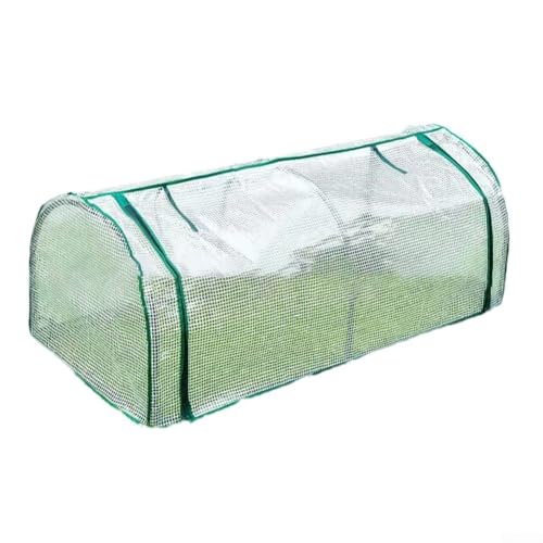 Yuanpgky Mini-Gewächshaus, Wachstunnel, mit Reißverschlusstüren, transparentes PVC, Pflanzenschutz, Unterschlupf, Outdoor, Garten, Anzuchthaus, 130 x 60 x 50 cm, Weiß (Grün) von Yuanpgky