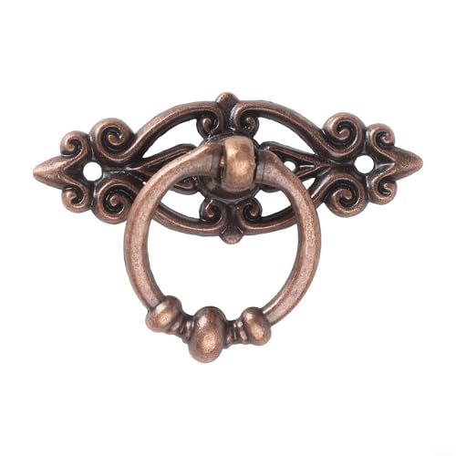 Yuanpgky Möbelgriffe im Vintage-Stil, Zinklegierung, Ring-Stil, Möbelbeschläge, mit Befestigungsschrauben für Küchenkommode (roter Gulas) von Yuanpgky