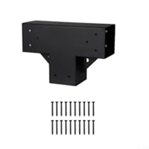 Yuanpgky Pergola-Eckhalterungs-Set, 4 x 4, Stahl, 3-Wege-rechtwinklig, DIY-Hardware mit Schrauben für Garten, Pavillon, Schuppen, Outdoor-Struktur, Schwarz (1 Stück) von Yuanpgky