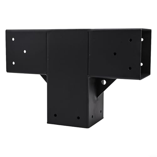 Yuanpgky Pergola-Eckhalterungs-Set, 4 x 4, Stahl, 3-Wege-rechtwinklig, DIY-Hardware mit Schrauben für Garten, Pavillon, Schuppen, Outdoor-Struktur, Schwarz (2 Stück) von Yuanpgky