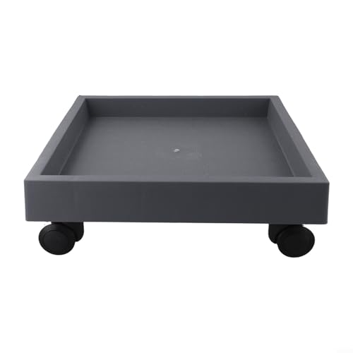 Yuanpgky Quadratischer Blumentopfwagen mit Rollen, robuster Kunststoff, mobiler Blumentopfhalter, Untersetzer für den Außenbereich, Garten, Pflanzen-Untersetzer mit Rollen für Topfpflanzen, Grau von Yuanpgky