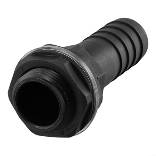 Yuanpgky Regentonne Tank 2,5 cm Überlaufanschluss mit Mutter Unterlegscheibe passend für 2,5 cm Überlaufrohr 3/4 BSPM Gewinde Kunststoff Wasserspeichertank Armatur von Yuanpgky